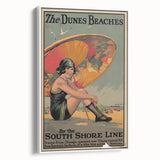 Vintage Indiana Dunes Beaches Poster | Retro South Shore Line Art