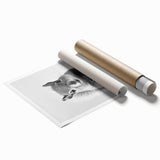 Cute Squirrel Bathroom Wall Art - Fun Black and White Bathroom Decor