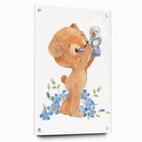 Curious Bear Nursery Wall Art - Framed Kids Room Decor