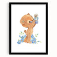 Curious Bear Nursery Wall Art - Framed Kids Room Decor
