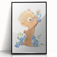 Curious Bear Nursery Wall Art - Framed Kids Room Decor