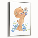 Curious Bear Nursery Wall Art - Framed Kids Room Decor