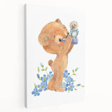 Curious Bear Nursery Wall Art - Framed Kids Room Decor