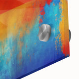 Large abstract depiction of Paris scenery in muted earth tones on acrylic glass, ideal for dining room art.