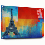Acrylic print of Paris scenery with muted earth tones, ideal for dining room art.