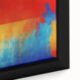 Extra large framed canvas featuring a textured depiction of a Parisian scene in black with colorful accents.