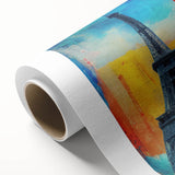 Art Deco poster of Parisian scenery in pastel shades on rolled canvas, ideal for nursery wall art or dining room decor.