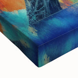 Black and white large art canvas of Paris landscape, ideal for bedroom wall decor.