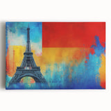 Black and white stretched canvas of Paris scenery, ideal for kitchen wall art or bedroom ambiance.