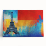 Black and white stretched canvas of Parisian street scene, ideal for kitchen wall art.