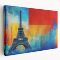 Large canvas print of Paris scenery with muted colors, suitable for kitchen wall art.