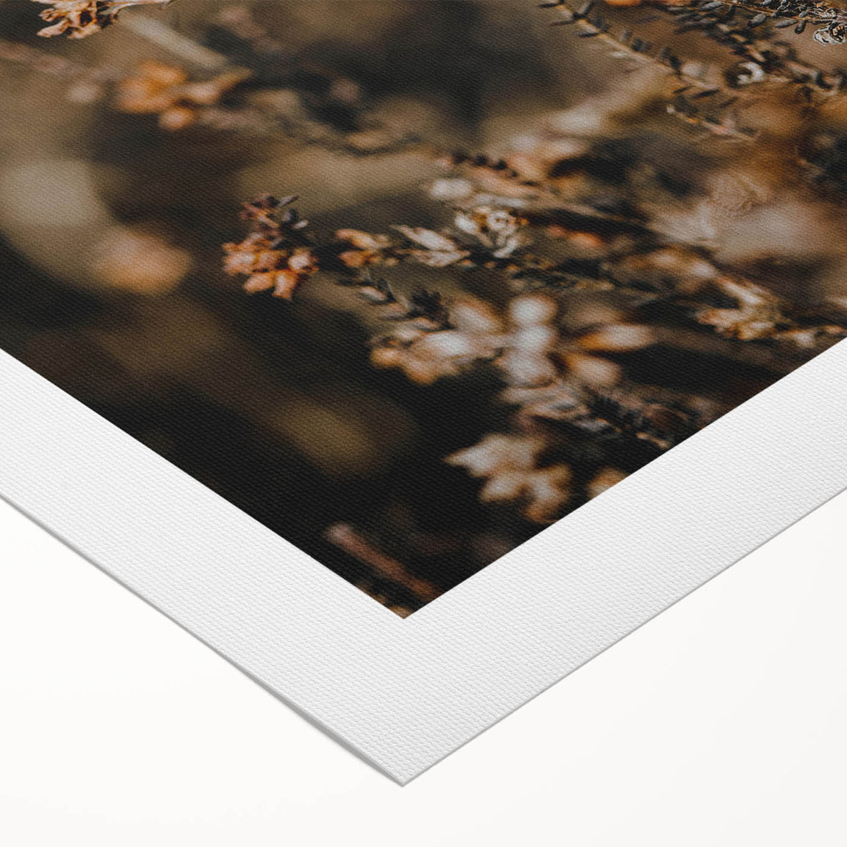 Art deco poster featuring an autumnal scene with orange and brown tones on rolled canvas, suitable for dining room decor.