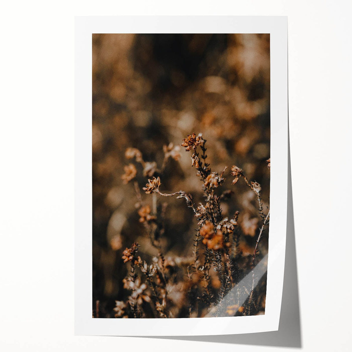 Extra large rolled canvas print of autumnal floral design in warm orange and red tones, ideal for art wall dining room.