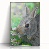 Art deco poster featuring a stylized spring scene in pastel colors on a white acrylic frame, suitable for nursery wall art.