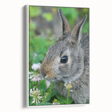 Vintage poster art of spring season on extra large framed canvas, featuring colorful flora against a black background.