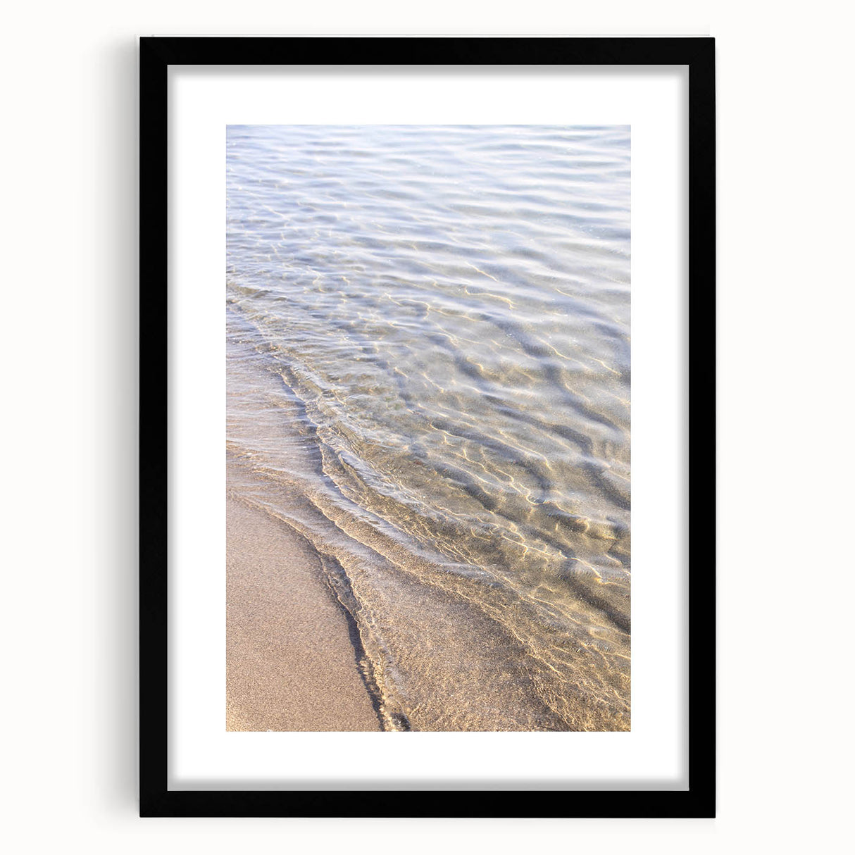 Extra large abstract art print with textured design featuring vibrant summer hues on a framed black mat.