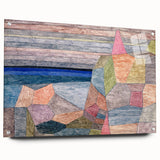 Modern Wall Art: Abstract Geometric Landscape in Pastel Tones