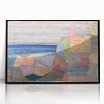 Modern Wall Art: Abstract Geometric Landscape in Pastel Tones