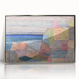 Modern Wall Art: Abstract Geometric Landscape in Pastel Tones