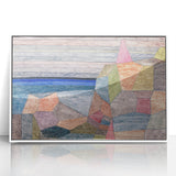 Modern Wall Art: Abstract Geometric Landscape in Pastel Tones