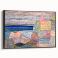 Modern Wall Art: Abstract Geometric Landscape in Pastel Tones