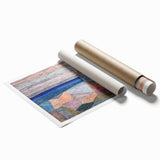 Modern Wall Art: Abstract Geometric Landscape in Pastel Tones