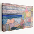 Modern Wall Art: Abstract Geometric Landscape in Pastel Tones