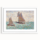 Impressionist Seascape Art – Two Sailboats at Grandcamp by Seurat