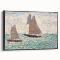 Impressionist Seascape Art – Two Sailboats at Grandcamp by Seurat