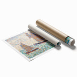 Impressionist Seascape Art – Two Sailboats at Grandcamp by Seurat