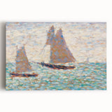 Impressionist Seascape Art – Two Sailboats at Grandcamp by Seurat