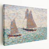 Impressionist Seascape Art – Two Sailboats at Grandcamp by Seurat