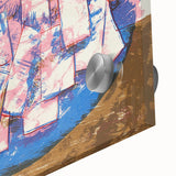 Modern Wall Art: Abstract Elliptical Design in Blue, Pink, and Brown