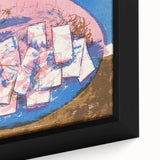 Modern Wall Art: Abstract Elliptical Design in Blue, Pink, and Brown