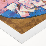 Modern Wall Art: Abstract Elliptical Design in Blue, Pink, and Brown