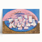 Modern Wall Art: Abstract Elliptical Design in Blue, Pink, and Brown