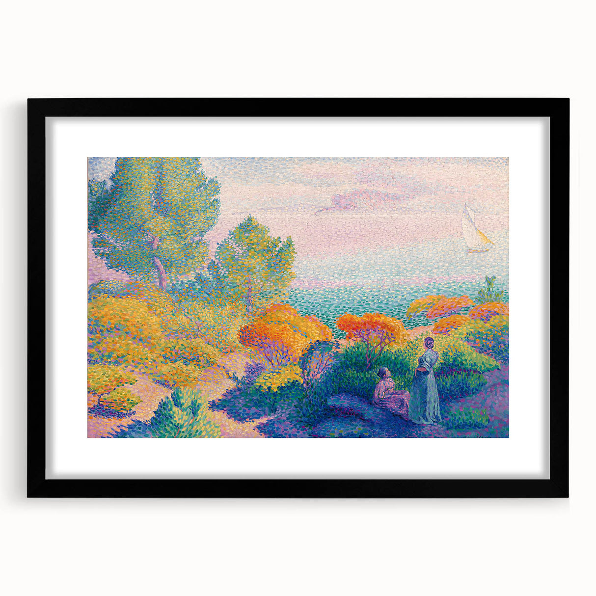 Impressionist Landscape Art – Two Women by the Shore by Henri Cross
