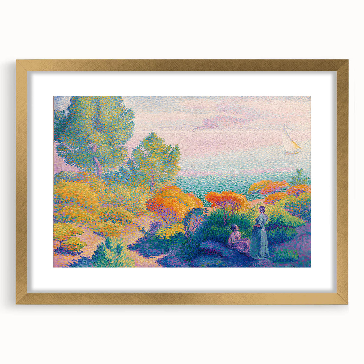 Impressionist Landscape Art – Two Women by the Shore by Henri Cross