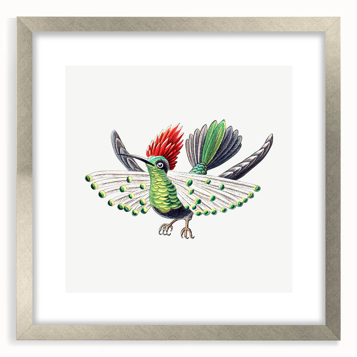 Modern Wall Art - Vibrant Hummingbird Illustration in Bold Colors