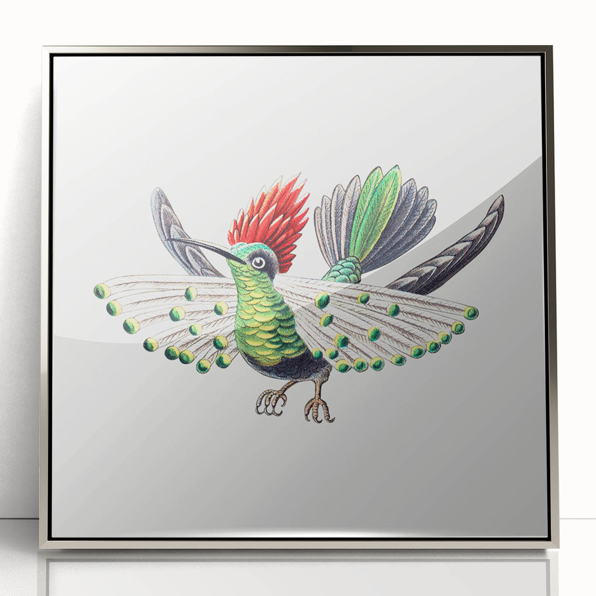 Modern Wall Art - Vibrant Hummingbird Illustration in Bold Colors