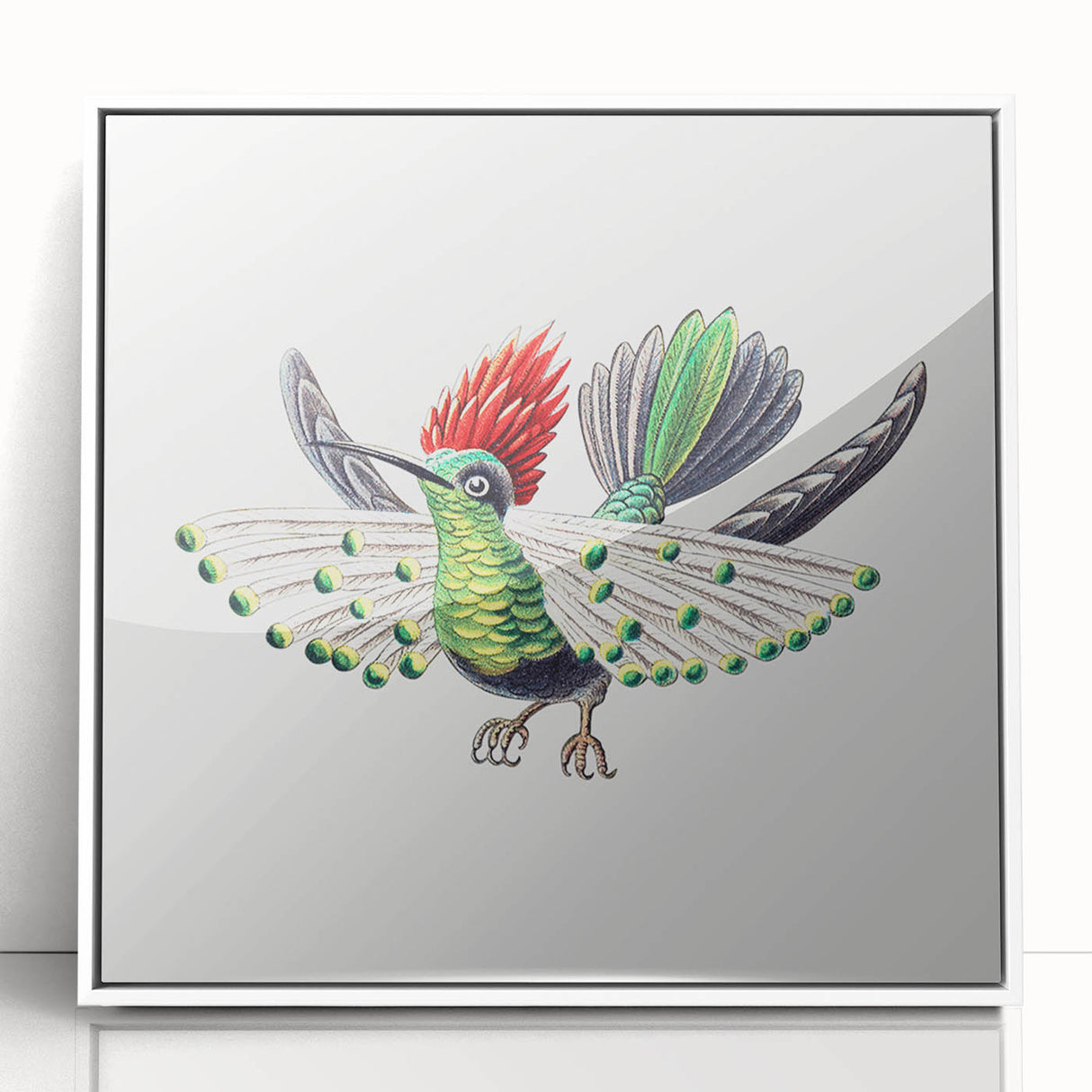 Modern Wall Art - Vibrant Hummingbird Illustration in Bold Colors