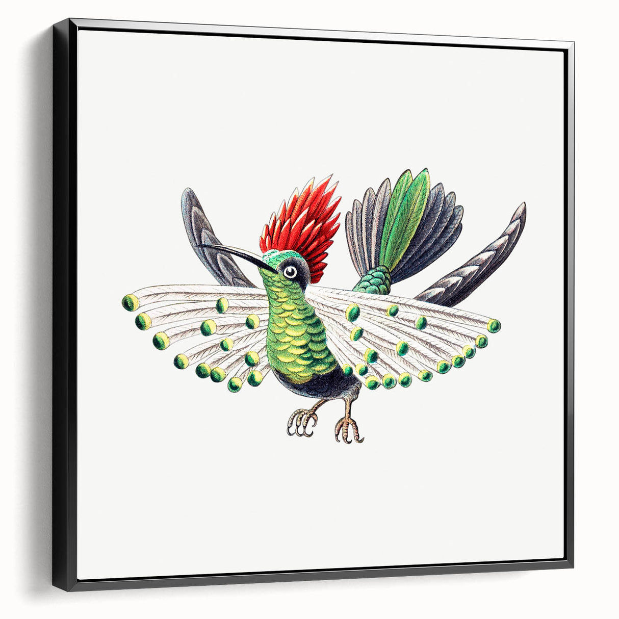 Modern Wall Art - Vibrant Hummingbird Illustration in Bold Colors