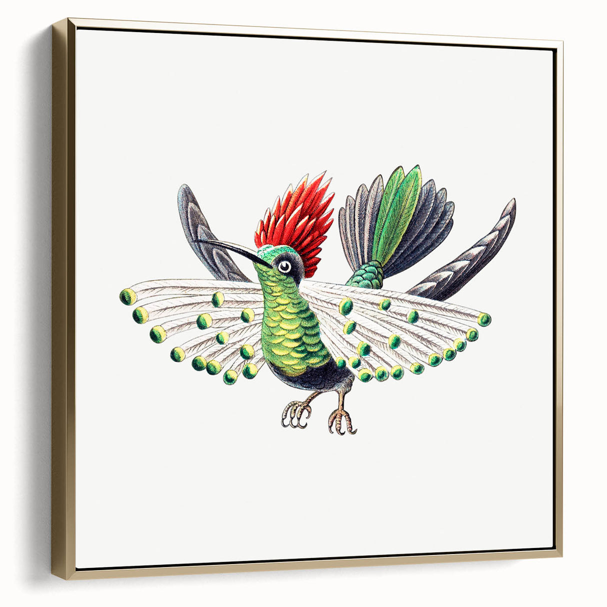 Modern Wall Art - Vibrant Hummingbird Illustration in Bold Colors
