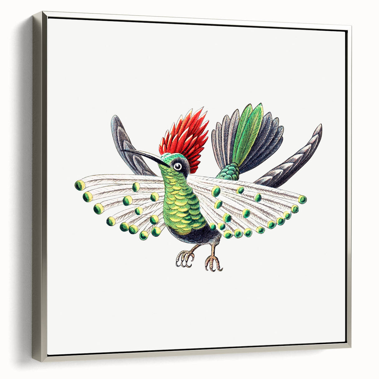 Modern Wall Art - Vibrant Hummingbird Illustration in Bold Colors