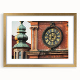 Gold-framed landscape artwork showcasing a stunning castle scene, elegantly matted, perfect for enhancing home decor in traditional or modern settings.