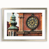 Framed landscape artwork depicting a majestic castle, elegantly presented with a silver mat, showcasing intricate details and vibrant colors, perfect for home decor.