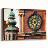 Framed canvas artwork depicting a scenic landscape with a majestic castle, featuring a gold frame and side view that enhances its elegance and charm. Perfect for adding a touch of sophistication to any home decor.