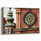 Framed canvas artwork showcasing a stunning landscape with a castle, featuring a silver frame and side view, perfect for home decor and enhancing any room’s ambiance.