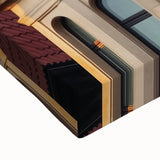 Close-up of a stretched canvas depicting a serene landscape with a grand castle surrounded by lush greenery, showcasing vibrant colors and intricate details, perfect for home decor.