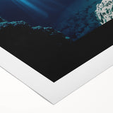 Stunning rolled canvas artwork depicting a vibrant African landscape with intricate cave designs, showcasing rich colors and textures, ideal for home decor.